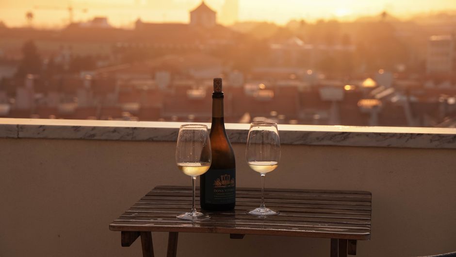 Business relationships built over a rooftop evening